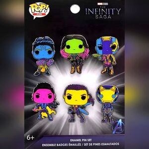 Funko Pop Women of Marvel Neon Infinity Saga 6 Piece Enamel Pin Set